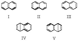 <strong>Which of these is the single best representation for naphthalene? </strong> A)I B)II C)III D)IV E)V