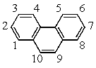 <strong>Recalling that benzene has a resonance energy of 152 kJ mol<sup>-1</sup> and naphthalene has a resonance energy of 255 kJ mol<sup>-1</sup>,predict the positions which would be occupied by bromine when phenanthrene (below)undergoes addition of Br<sub>2</sub>. </strong> A)1,2 B)1,4 C)3,4 D)7,8 E)9,10
