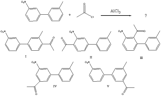 <strong>What would you expect to be the major product obtained from the following reaction? </strong> A)I B)II C)III D)IV E)V