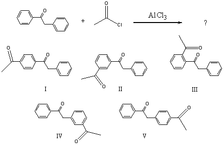 <strong>The major product(s)of the following reaction, would be:</strong> A)I B)II C)III D)IV E)V
