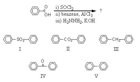 <strong>Which would be the product of the following reaction sequence? </strong> A)I B)II C)III D)IV E)V