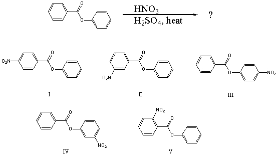 <strong>What would you expect to be the major product obtained from the following reaction? </strong> A)I B)II C)III D)IV E)V