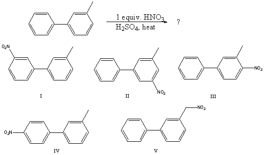 <strong>What would you expect to be the major product obtained from the following reaction? </strong> A)I B)II C)III D)IV E)V