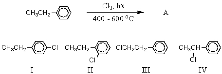 <strong>The major product(s),A,of the following reaction, would be:</strong> A)I B)II C)A mixture of I and II. D)III E)IV