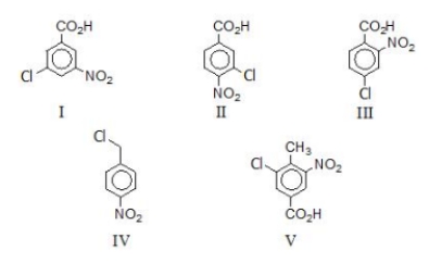 Toluene is subjected to the action of the following reagents in the order given: (1)KMnO<sub>4</sub>,OH<sup>-</sup>,heat; then H<sub>3</sub>O<sup>+</sup> (2)HNO<sub>3</sub>,H<sub>2</sub>SO<sub>4</sub> (3)Cl<sub>2</sub>,FeCl<sub>3</sub> What is the final product of this sequence?