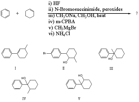 What product would result from the following series of reactions,