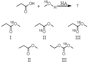 <strong>What would be the product of the following reaction? \</strong> A)I B)II C)III D)IV E)V