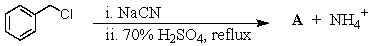 <strong>What is the expected product,A,of the following reaction sequence? </strong> A)HCO<sub>2</sub>CH<sub>2</sub>C<sub>6</sub>H<sub>5</sub> B)C<sub>6</sub>H<sub>5</sub>CH<sub>2</sub>COOH C)C<sub>6</sub>H<sub>5</sub>CH<sub>2</sub>OSO<sub>3</sub>H D)C<sub>6</sub>H<sub>5</sub>CHClCOOH E)O=C(CH<sub>2</sub>C<sub>6</sub>H<sub>5</sub>)<sub>2</sub>
