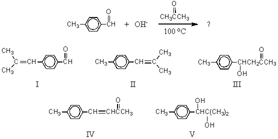 <strong>What would be the major product of the following reaction? </strong> A)I B)II C)III D)IV E)V