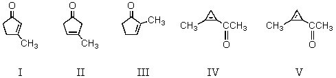<strong>What product results from the intramolecular aldol reaction of 2,5-hexanedione? </strong> A)I B)II C)III D)IV E)V