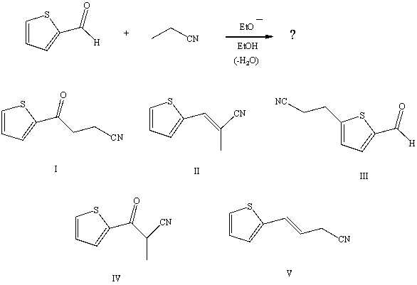 <strong>What would be the product of the following reaction? </strong> A)I B)II C)III D)IV E)V