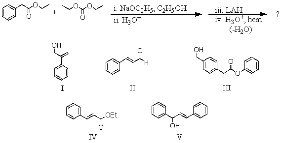 What is the expected product from the following reaction sequence?