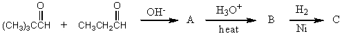 What would be the product,C,of the following reaction sequence?