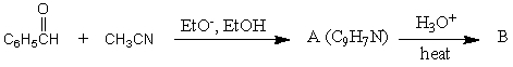 What would be the product,B,of the following reaction sequence?