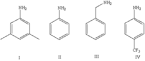 <strong>Which of the following bases has a conjugate acid with the smallest pK<sub>a</sub>? </strong> A)I B)II C)III D)IV E)Cannot be determined from information given
