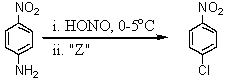 <strong>Consider the synthesis below.What is reagent Z? </strong> A)CuCl B)CuCl<sub>2</sub> C)NaCl D)KCl E)HCl/heat