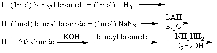 <strong>Which of the following can be used to prepare benzylamine (pure)? </strong> A)I B)II C)III D)I and II E)II and III