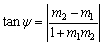 Use the formula   to find the acute angle   formed by the two lines   and   .<div style=padding-top: 35px> 
