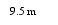 Find the angle in the figure. 9.5 m 4 m