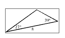 Solve the triangle using the Law of Sines.