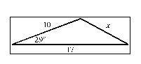  Use the Law of Cosines to find  x  .   