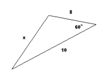 Use the Law of Cosines to find  x  .   