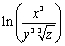 Use the Laws of Logarithms to rewrite the expression   in a form with no logarithm of a product, quotient, root, or powers.  <div style=padding-top: 35px> 