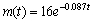 A 16-g sample of radioactive iodine decays in such a way that the mass remaining after t days is given by   , where   is measured in grams. After how many days is there only 4 g remaining?<div style=padding-top: 35px> 
