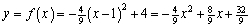In order to find , find the midpoint between the points and . Since the function passes through the point , we can find by substituting these values in the equation Thus the quadratic function is .