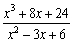 Find the quotient and remainder of using long division.
