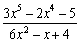 Find the quotient and remainder of using long division.