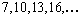 Determine the common difference, the fifth, , and terms of the arithmetic sequence .