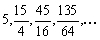 Determine the common ratio, the fifth, and the terms of the geometric sequence