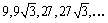Determine the common ratio, the fifth, and the terms of the geometric sequence.