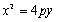 , and the parabola is of the form , so its equation is .