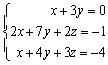 Solve the system of linear equations.