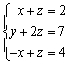 Solve the system of linear equations.