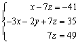 Solve the system of linear equations.