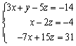 Solve the system of linear equations.