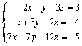 Solve the system of linear equations.