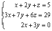 Solve the system of linear equations.