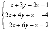 Solve the system of equations by converting to a matrix equation and using its inverse coefficient matrix .