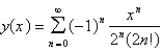<strong>The solution of the initial-value problem is called a Bessel function of order 0. Solve the initial - value problem to find a power series expansion for the Bessel function.</strong> A) B) C) D) E)