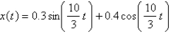 <strong>A spring with a 3-kg mass is held stretched 0.9 m beyond its natural length by a force of 30 N. If the spring begins at its equilibrium position but a push gives it an initial velocity of m/s, find the position x(t) of the mass after t seconds.</strong> A) B) C) D) E)