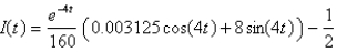 <strong>A series circuit consists of a resistor , an inductor with , a capacitor with , and a -V battery. If the initial charge is 0.0008 C and the initial current is 0, find the current I(t) at time t.</strong> A) B) C) D) E)