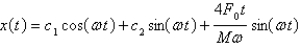 <strong>Suppose a spring has mass M and spring constant k and let . Suppose that the damping constant is so small that the damping force is negligible. If an external force is applied (the applied frequency equals the natural frequency), use the method of undetermined coefficients to find the equation that describes the motion of the mass.</strong> A) B) C) D) E)