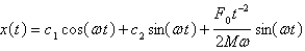 <strong>Suppose a spring has mass M and spring constant k and let . Suppose that the damping constant is so small that the damping force is negligible. If an external force is applied (the applied frequency equals the natural frequency), use the method of undetermined coefficients to find the equation that describes the motion of the mass.</strong> A) B) C) D) E)