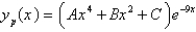 <strong>Find a trial solution for the method of undetermined coefficients. Do not determine the coefficients. </strong> A) B) C) D) E)