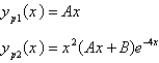 <strong>Find a trial solution for the method of undetermined coefficients. Do not determine the coefficients. </strong> A) B) C) D) E)