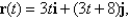 Sketch the curve of the vector function and indicate the orientation of the curve.